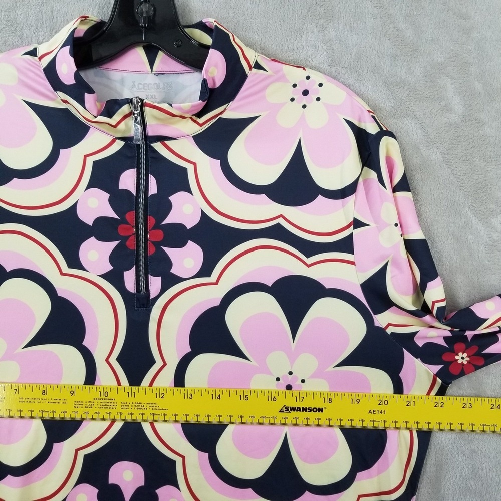 Acegolfs 1/4 Zip Pullover Womens XXL Botanical Energy Long Sleeve UPF Wicking - Picture 5 of 10